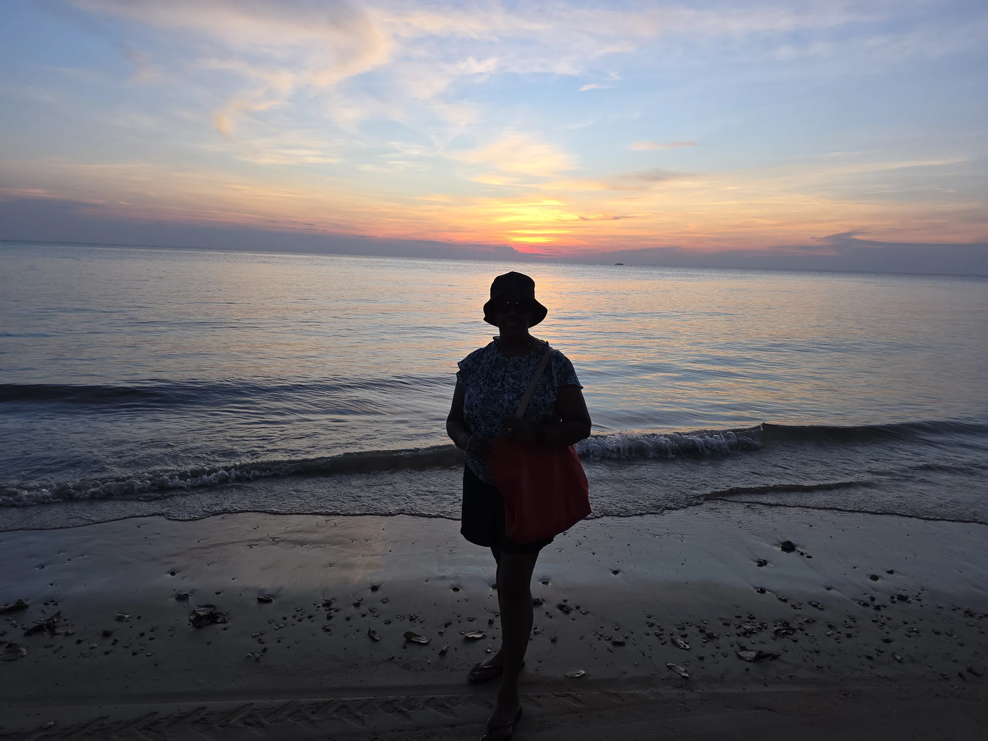 Sunset over the water in Port Dickson