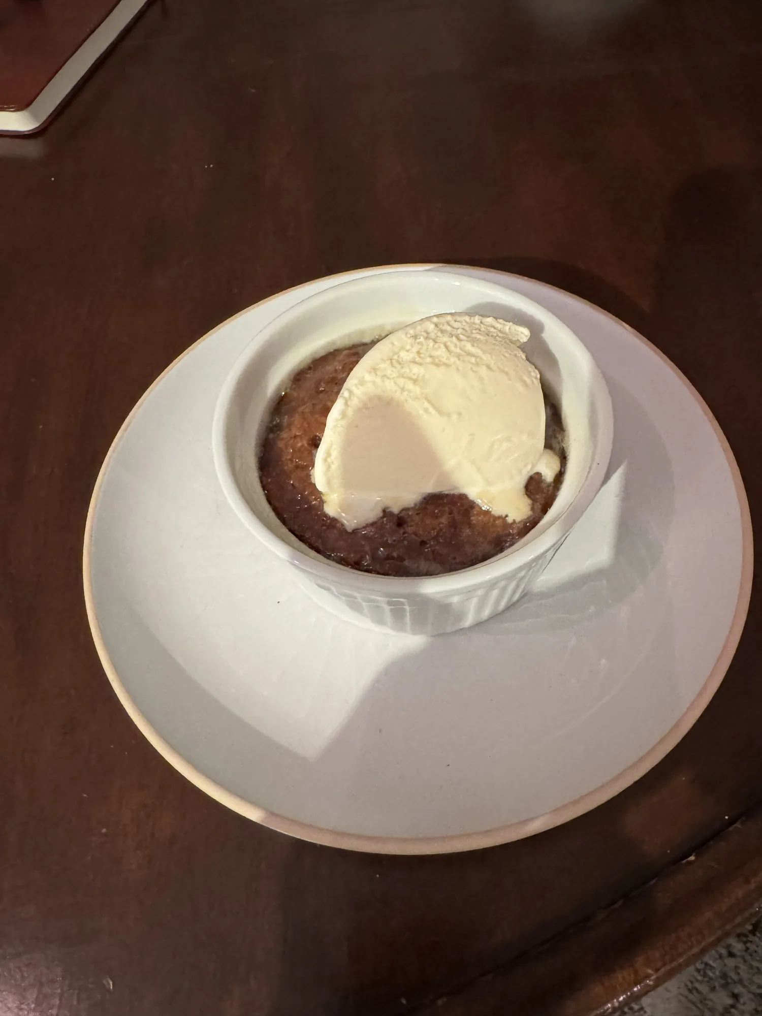 Keshini's chocolate dessert topped with ice cream